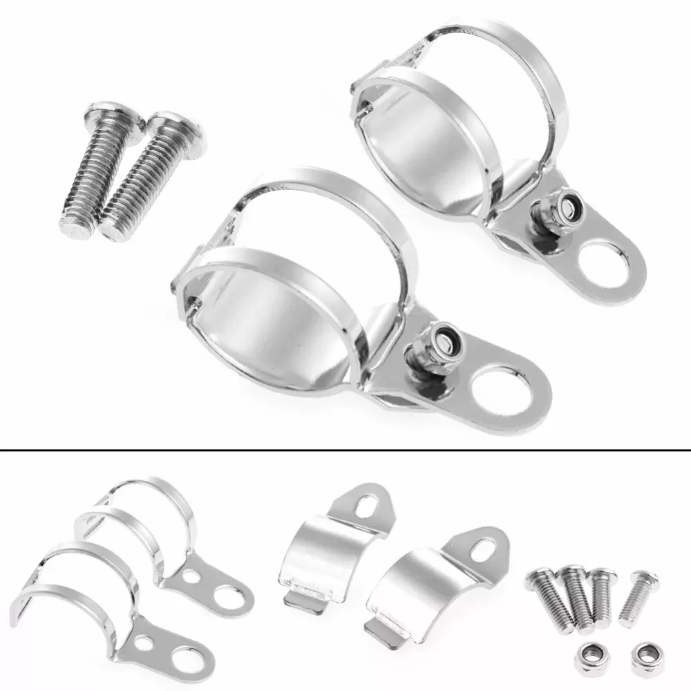 

2Pcs Silver Clamp Motorcycle Fork Ear Turn Signal Light Mount Brackets Holder