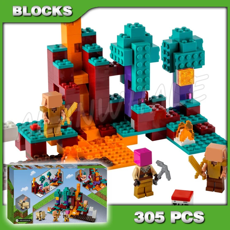 

305 шт. игра мой мир искаженный лес охотничья Лава река скальный падение 60105 строительные блоки игрушки совместимы с моделью