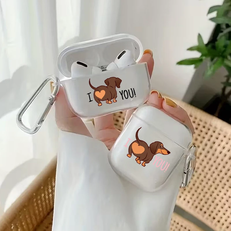Фото Чехол для Airpods Pro3 2 Airpod Cover Cute Dachshund Airpods 2 4 3rd Pro 3 2025 Забавный мягкий чехол для домашних животных Air Pod в подарок №1