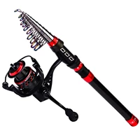 fishing rod reel combos carbon fibre portable telescopic fishing pole spinning reels for travel saltwater freshwater fishing bai
