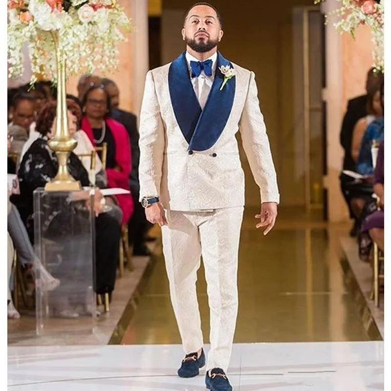 Floral Coat Pant Shawl Lapel Custom Tuxedo Groom Men Suits for Wedding Terno Slim Fit Best Man Blazer  Suit Men  2pcs