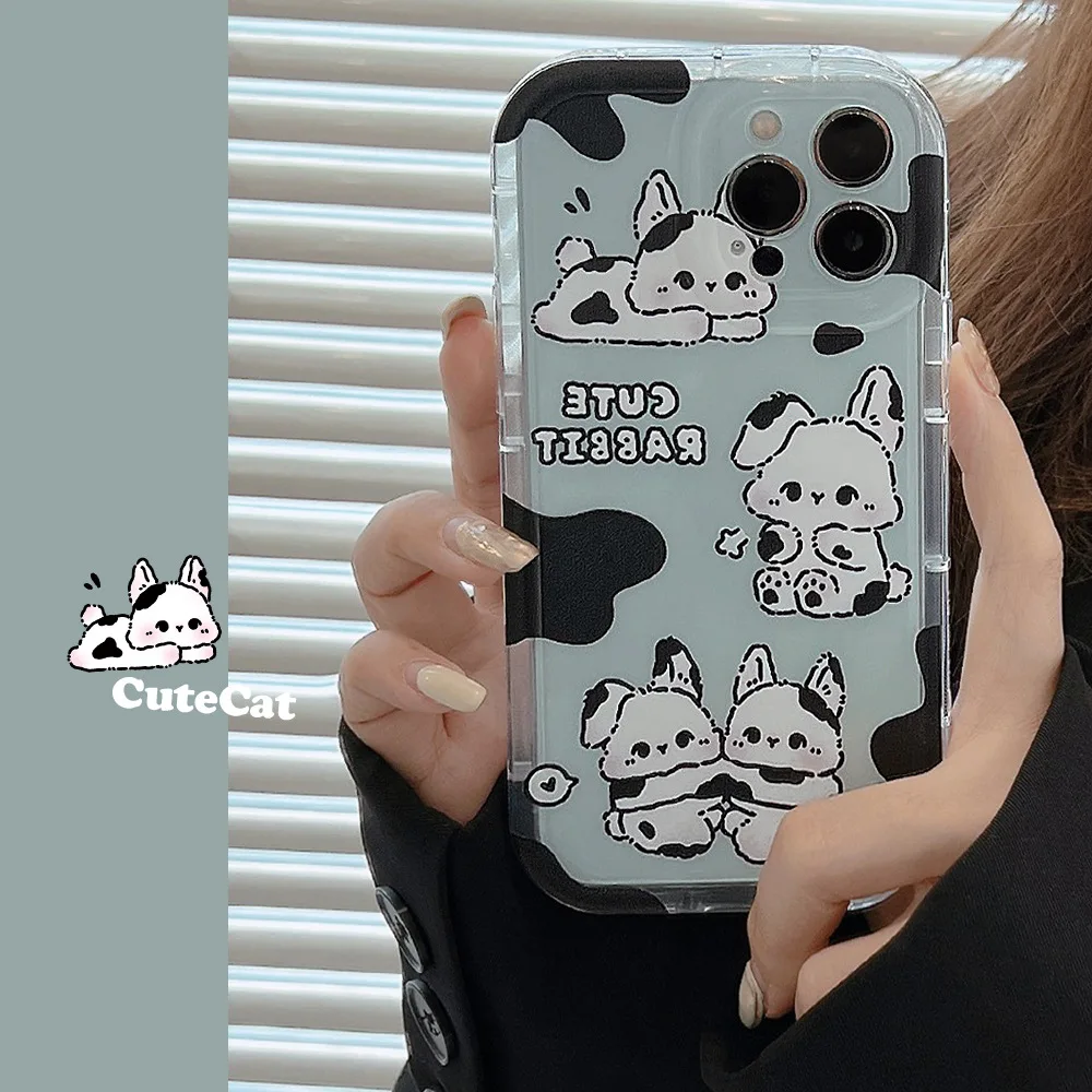 

Colored cartoon transparent blue rabbit Phone Case For iphone 14 13 12 11 Pro Max X XR XSMAX 7 8 Plus TPU Fashion new products
