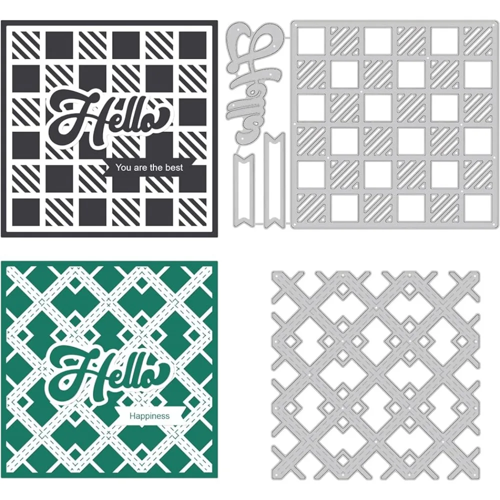 

2 шт., трафареты для вырезания фона в клетку