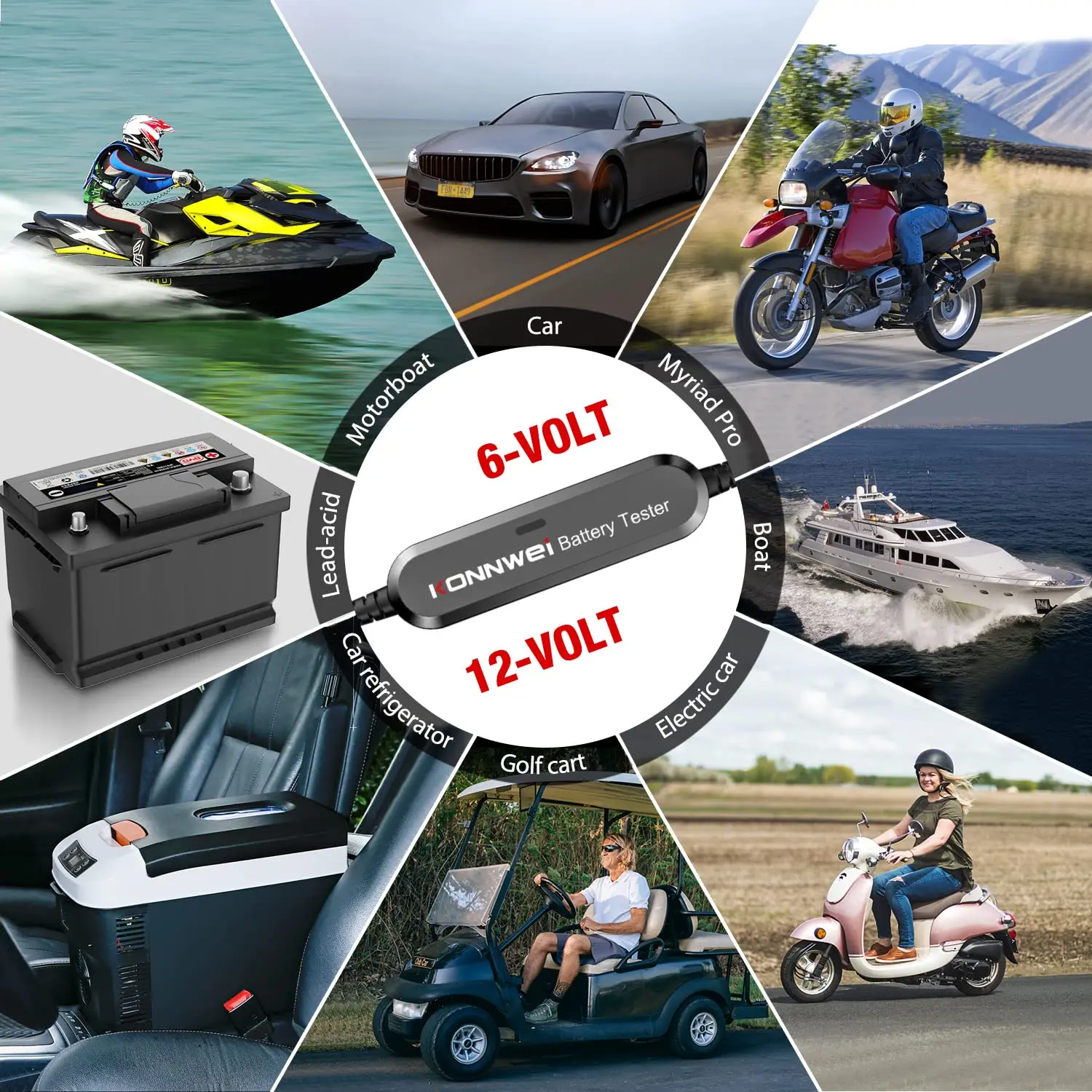 

Анализатор батареи KONNWEI BK100, Bluetooth 5,0, 6 в, 12 В, 100-2000 CCA