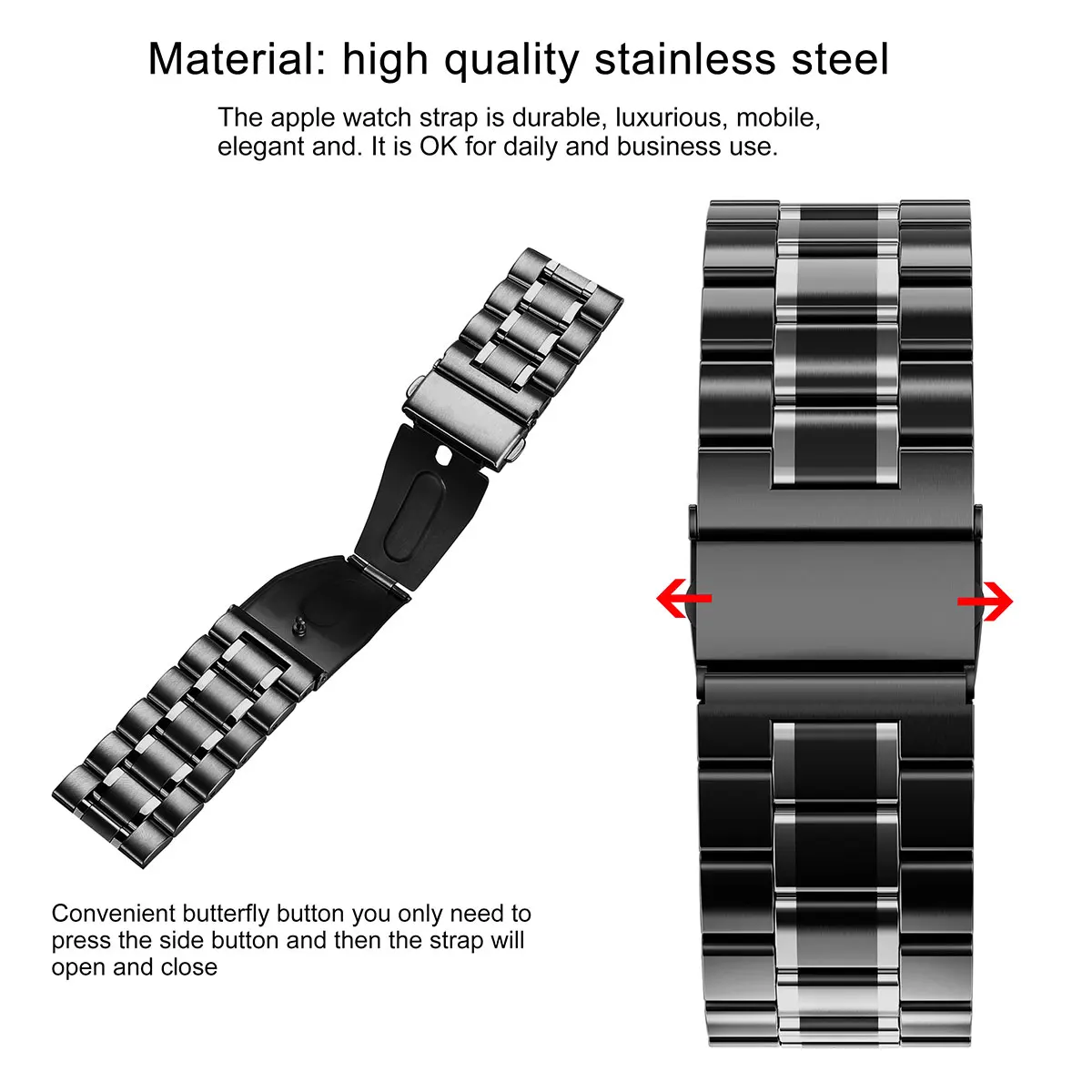 Strap for Apple watch band 45mm 41mm 42mm 38mm 44mm 40mm Stainless Steel iwatch Series 7 6 5 4 3 Link Bracelet aple Accessories