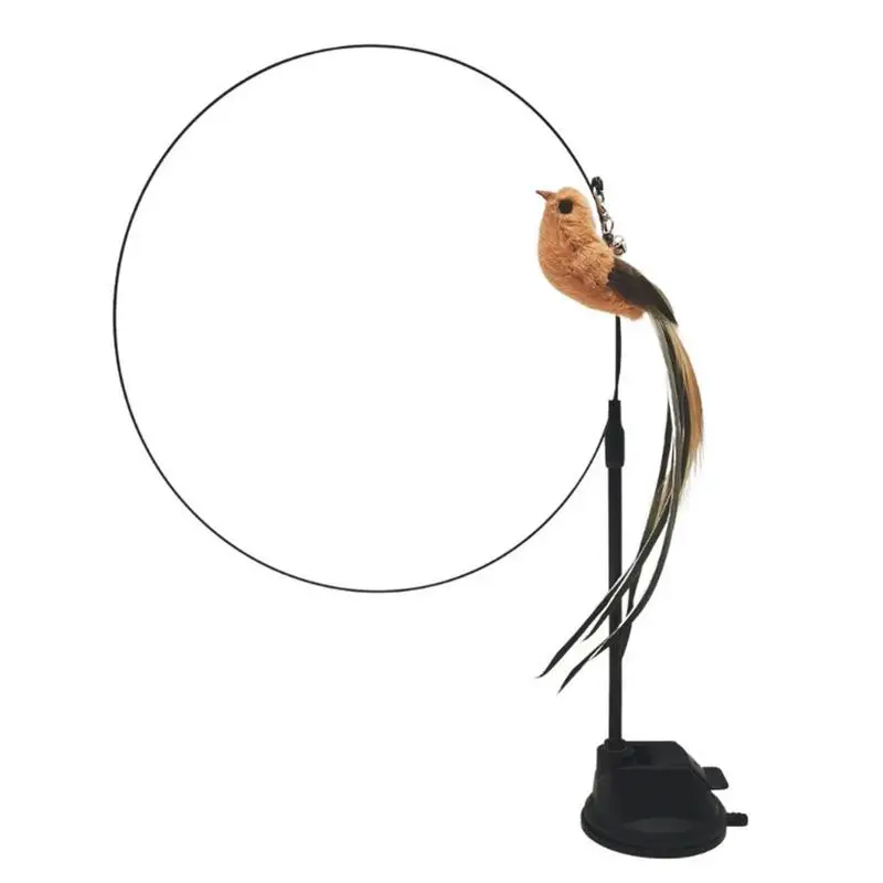 

Simulated Flying Bird Cat Toy Interactive Cat Feather Toys Suction Cup Pet Indoor Dancing Playing Toy Cat Toys Interactive For