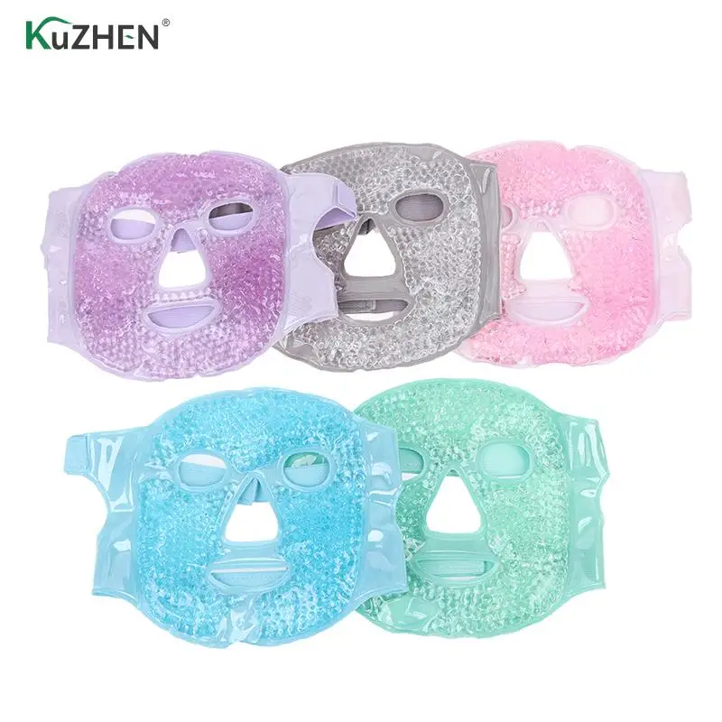 

1PC Cold Gel Face Mask Ice Compress Blue Full Face Mask For Migraines,Headache,Sinus Pain,Puffy Eyes,Dark Circles,Skin Care Tool