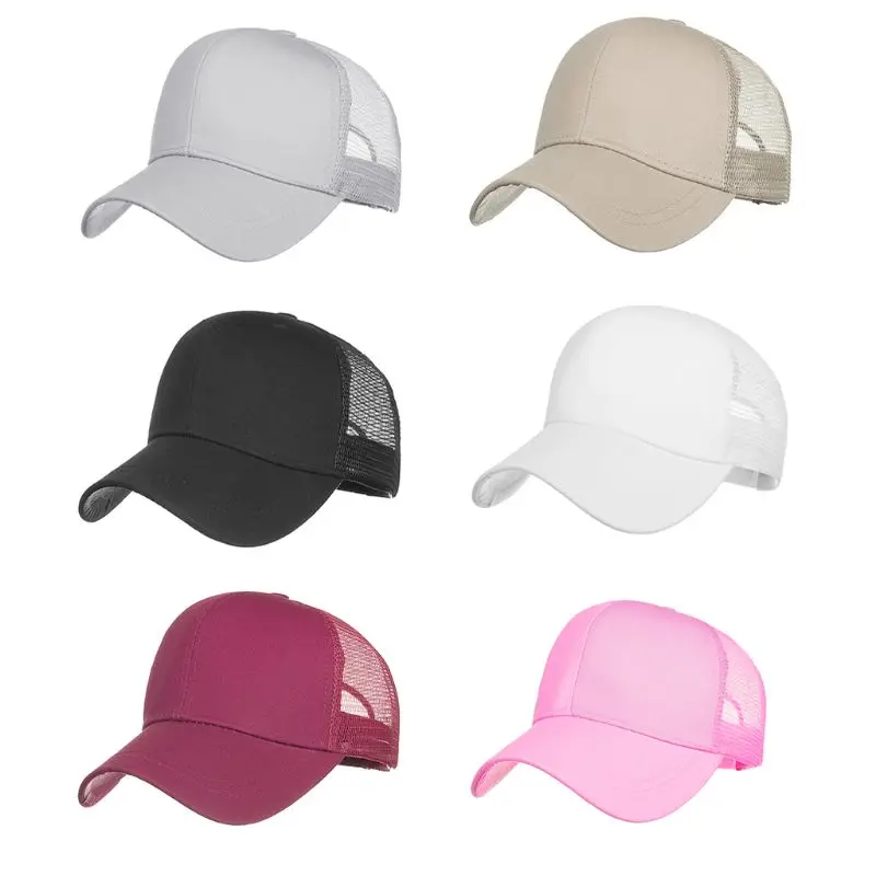 

Women's Ponytail Baseball Cap Solid Color Breathable Sunshade Hat After Opening Sports Tennis Cap Messy Bun Tennis Hat