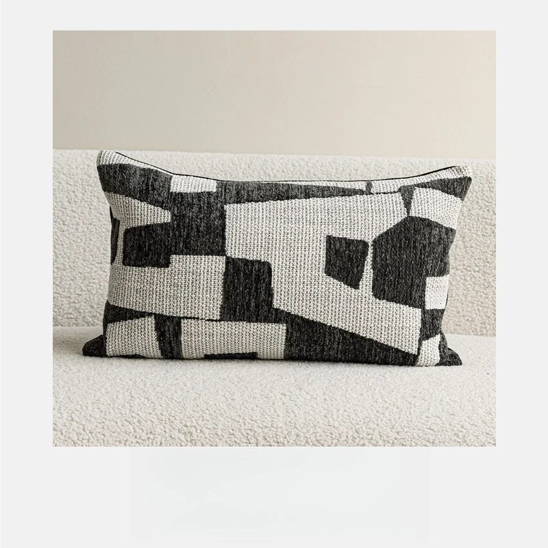 

Чехол для подушки Perilune геометрический черный белый