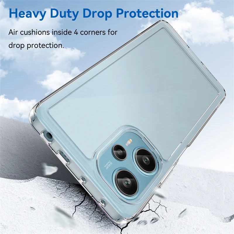 For Poco F5 Case Cover Poco F5 Capas Coque New Phone Bumper Bak Shockproof Colour Frame Transparent Clear Fundas Poco F5 F 5 Pro
