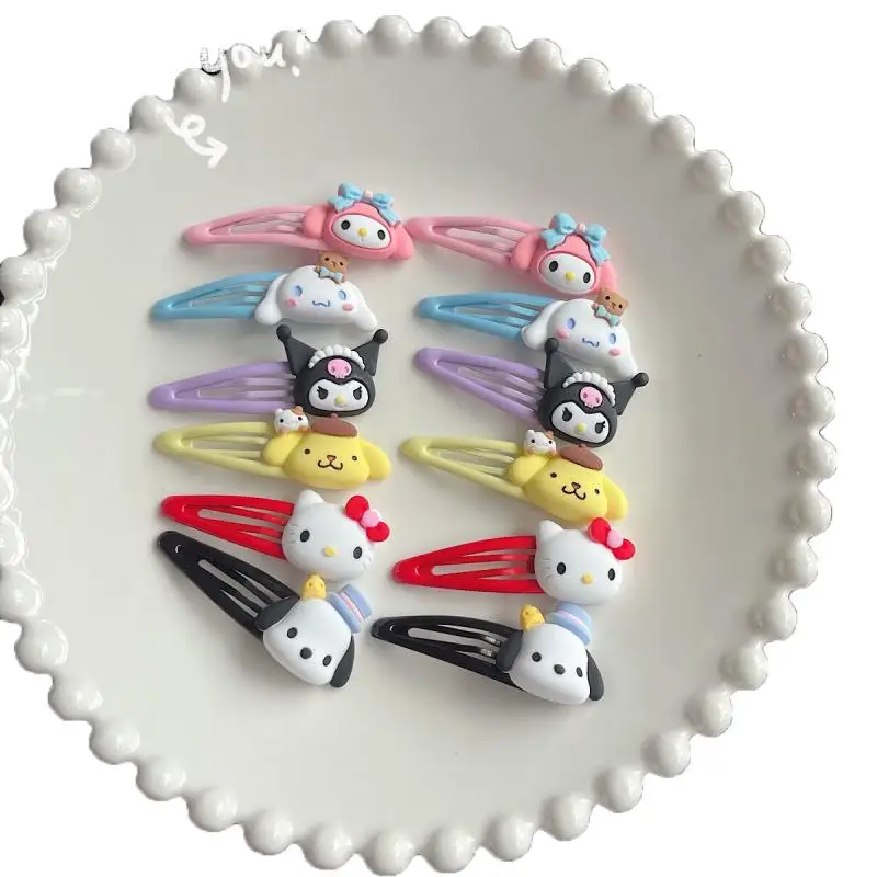 

Sanrios My Melody Kuromi Pompom Purins Cinnamoroll Anime Kawaii Girls Cute Bangs Clip Cartoon Simple Hair Accessories Hair Clip