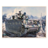 ger wehrmacht protecting panzer tanks retro ww ii weapon war military poster wall stickers vintage kraft wall print painting
