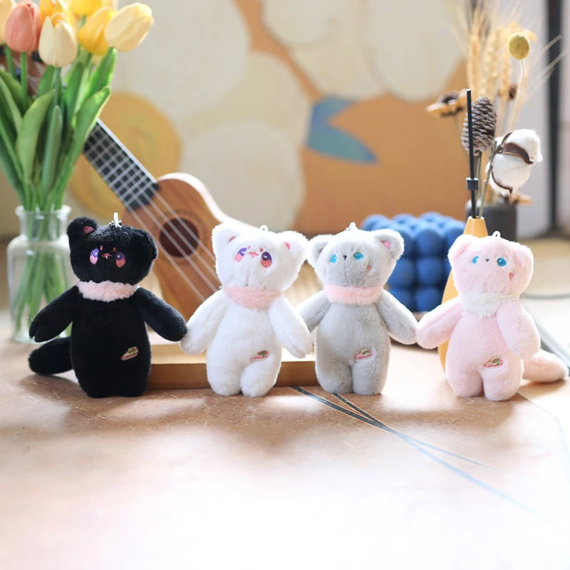 Брелок с мультяшным котом плюшевая кукла 13 см милый рюкзак подвесной ключ модные