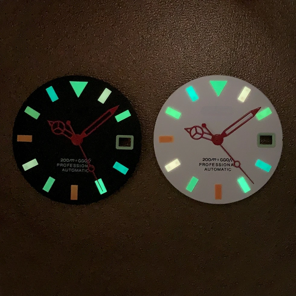 S New watch dial accessories with color luminous nail dial for NH35 NH36 movement 28.5mm with hands Men Watch Accessories
