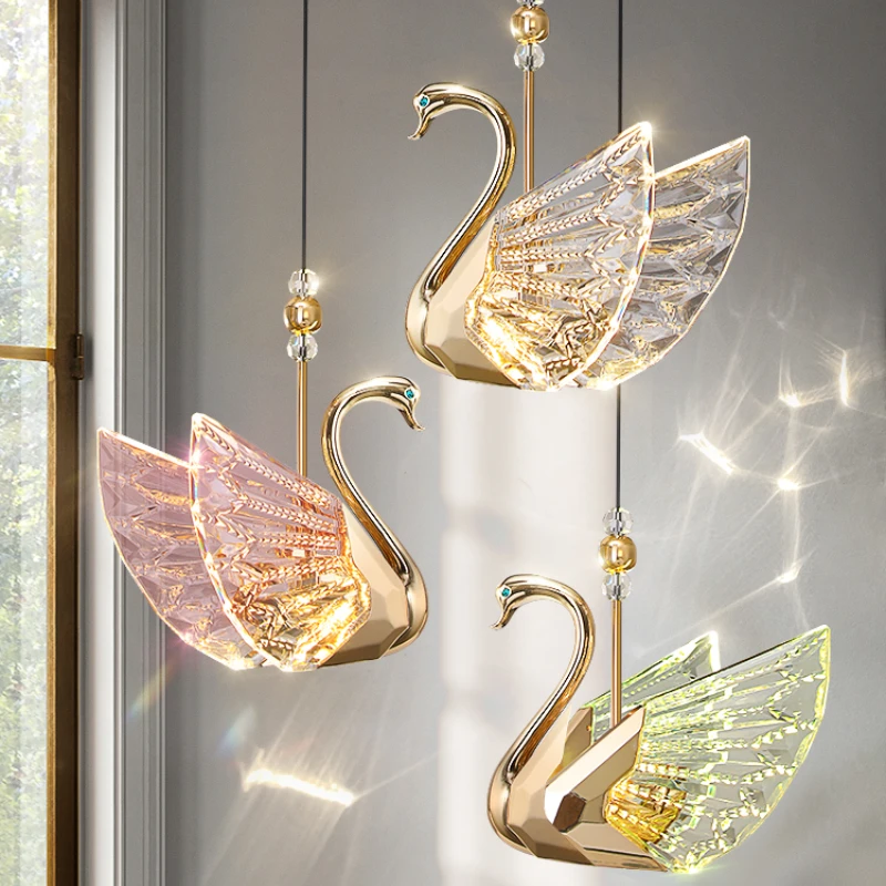 

Luxury Swan Chandelier Hanging Suncatchers Modern Living Room Home Decoration Room Decor Aesthetic Room Decoration Accessories