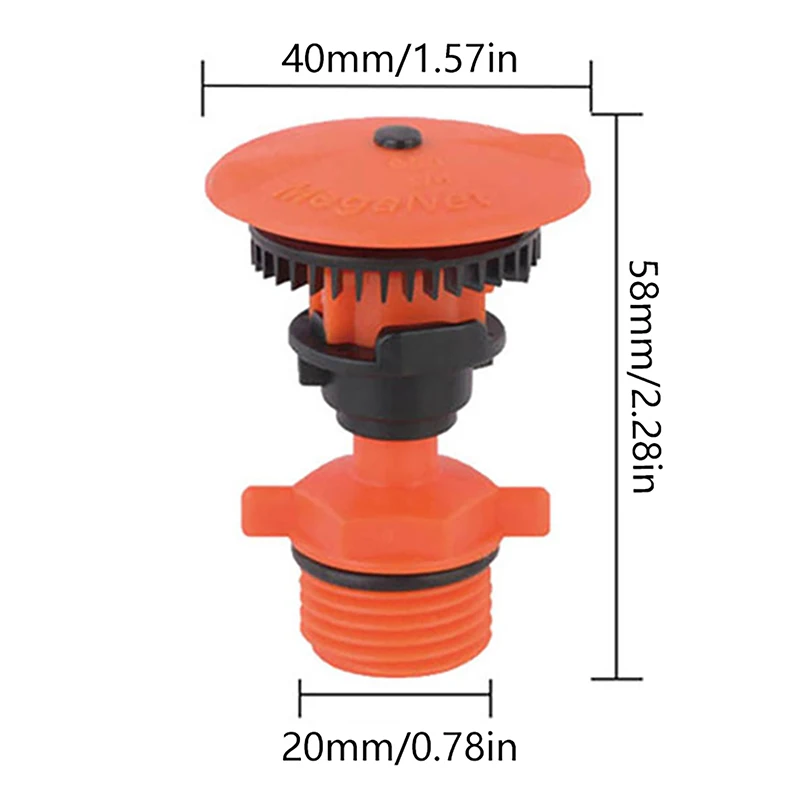 

Ороситель садовый вращающийся на 1/2 ° с наружной резьбой, 360 дюйма