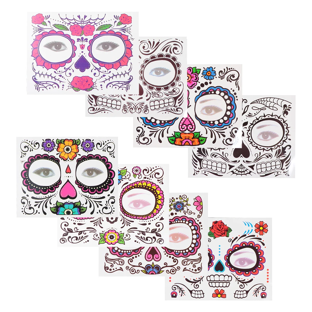 

8 Sheets Makeup Rose Sticker Day Of The Dead
