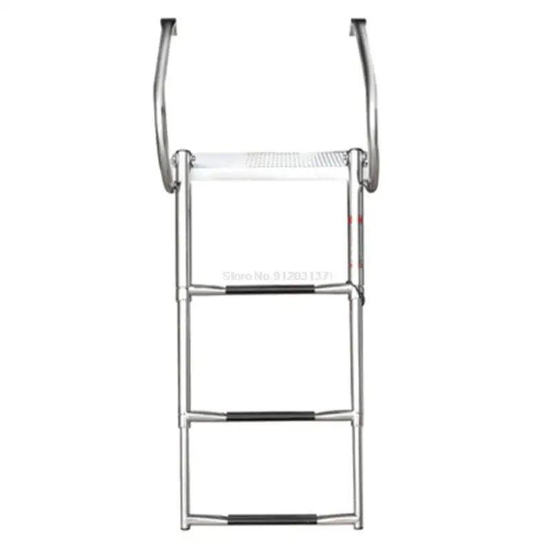 9924S3 Hardware Accessories Boat Step Ladder  3-section Marine LadderThickened Stainless Steel Telescopic Ladder Handrail Ladder