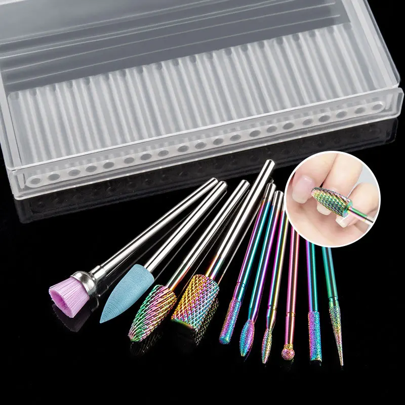 

10 Pcs Diamond Milling Cutters for Manicure Carbide Nail Drill Bits Set Kits Equipment Tools Drill Bits for Nails Accesoires