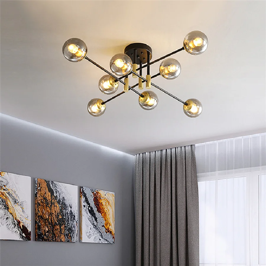 

Modern LED Chandelier Lighting Living Room Bedroom Ceiling Chandelier Light Ball Glass Hanging Lamp For Dining room AC110V/220V