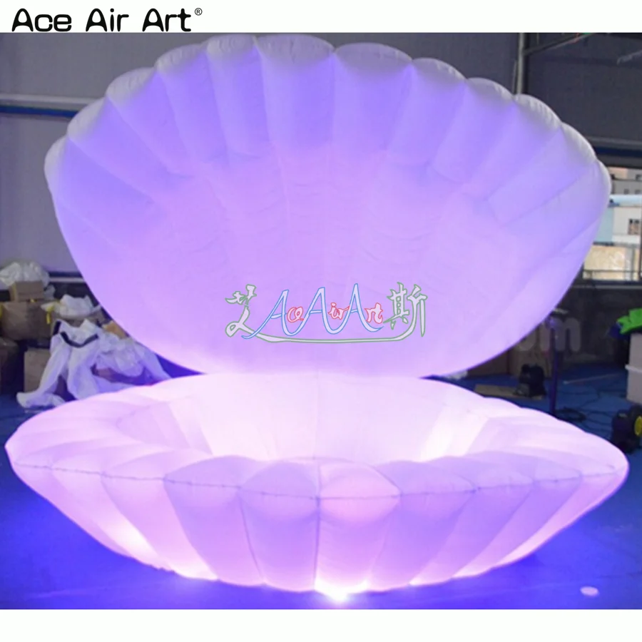 

2022 белая надувная жемчужная раковина на заказ светильник кой для рекламы/вечерние/мероприятий, украшение, сделано Ace Air Art