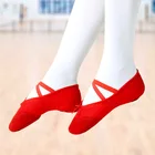 Балетные танцевальные туфли для девочек, мягкая холщовая обувь, удобные, для детей