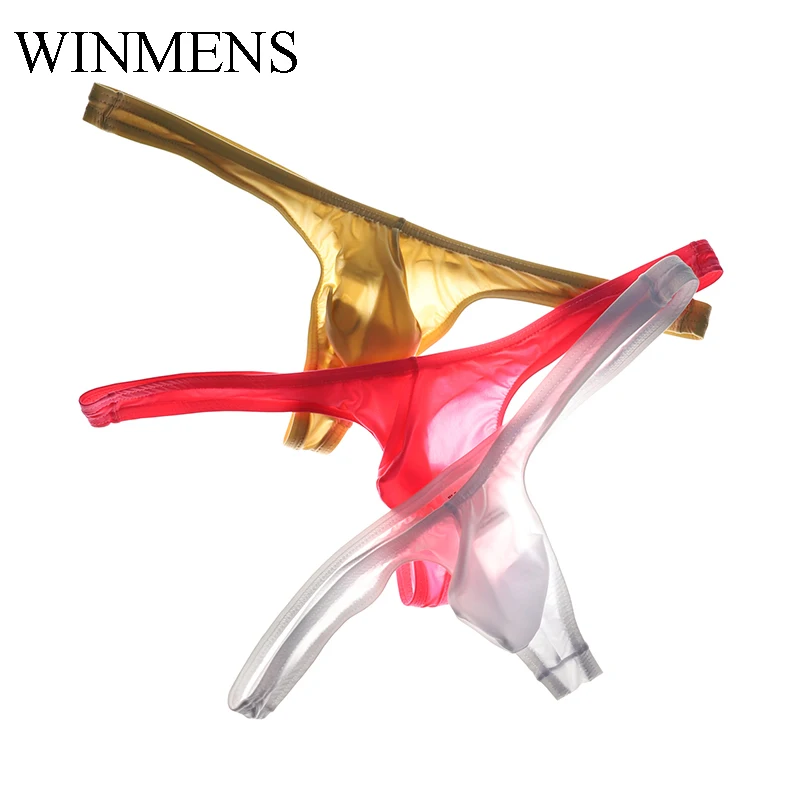 

Men's Sexy Panties T-back Thong Ultra-thin Ice Silk Mesh Sissy Translucent Jockstrap Underwear Gay Erotic G Strings