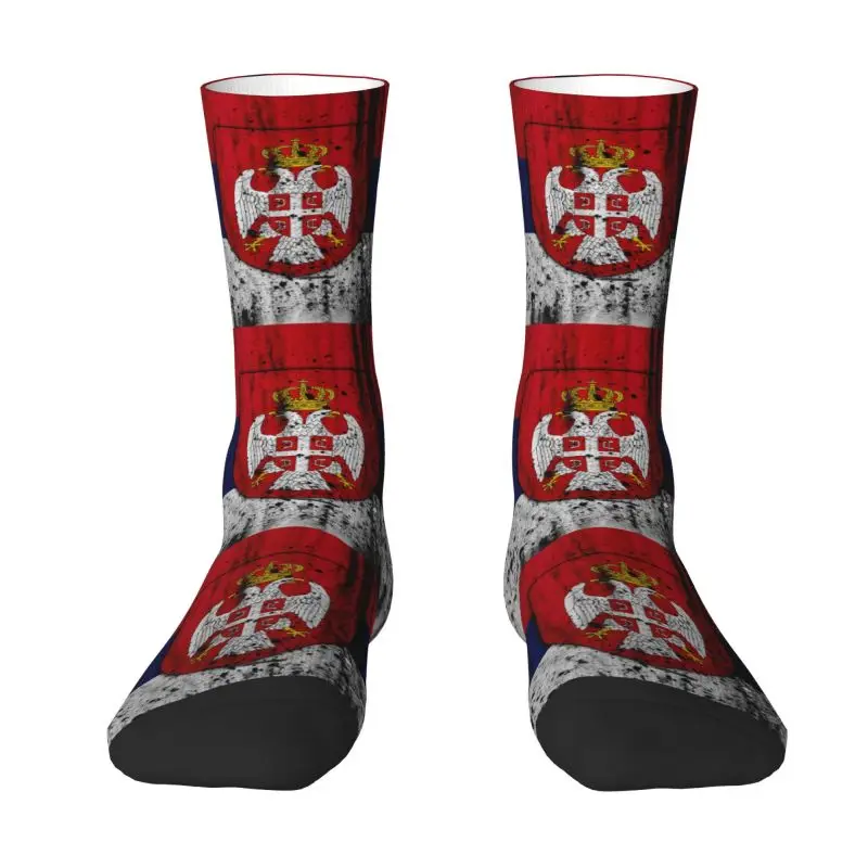 Kawaii Vintage Serbia Flag Socks Women Men Warm 3D Printed Serbian Proud Basketball Sports Socks