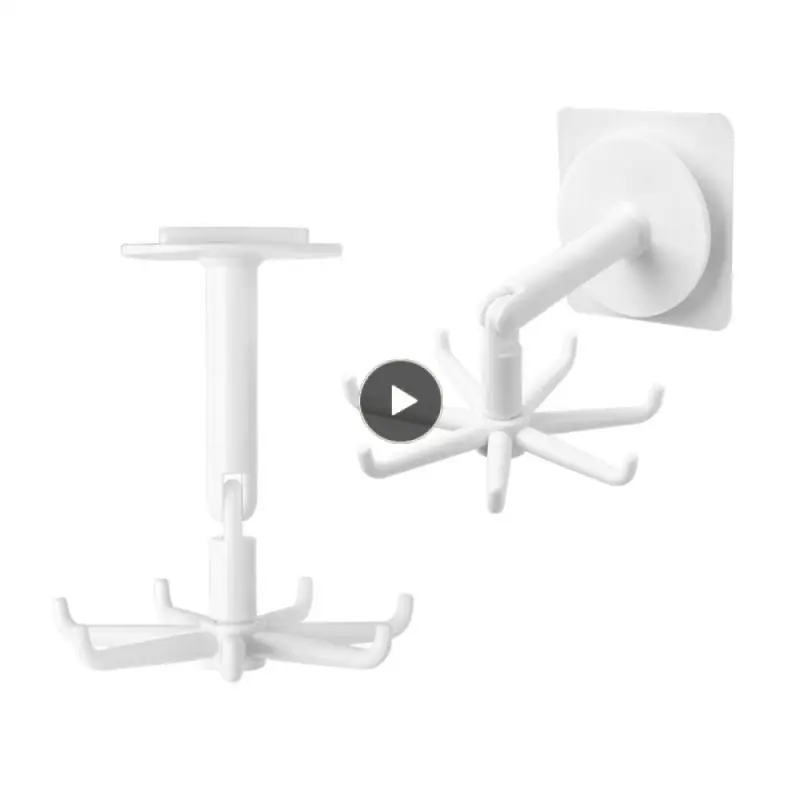 

Belt Hangers Kitchen Multi-function Seamless Hook 360 Degree Rotating Hole-free Rotary 7-claw Hook 2023 Adhesive Hook Household