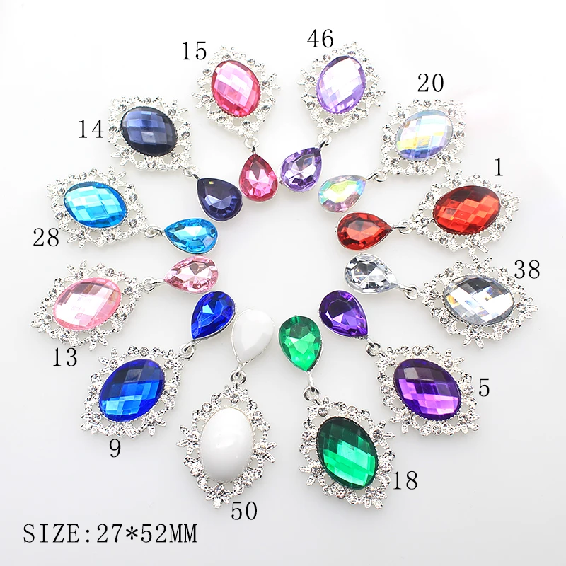 10pcs Brand New Alloy 52x27MM Rhinestone Oval Acrylic, DIY Handmade Romantic Wedding Wine Bottle Decoration Accessories