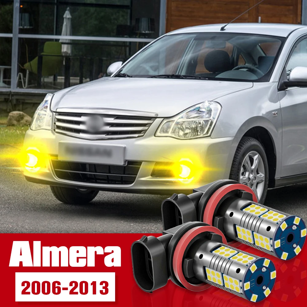

2pcs Front Fog Light Accessories LED Bulb Lamp For Nissan Almera B10 2006-2013 2007 2008 2009 2010 2011 2012