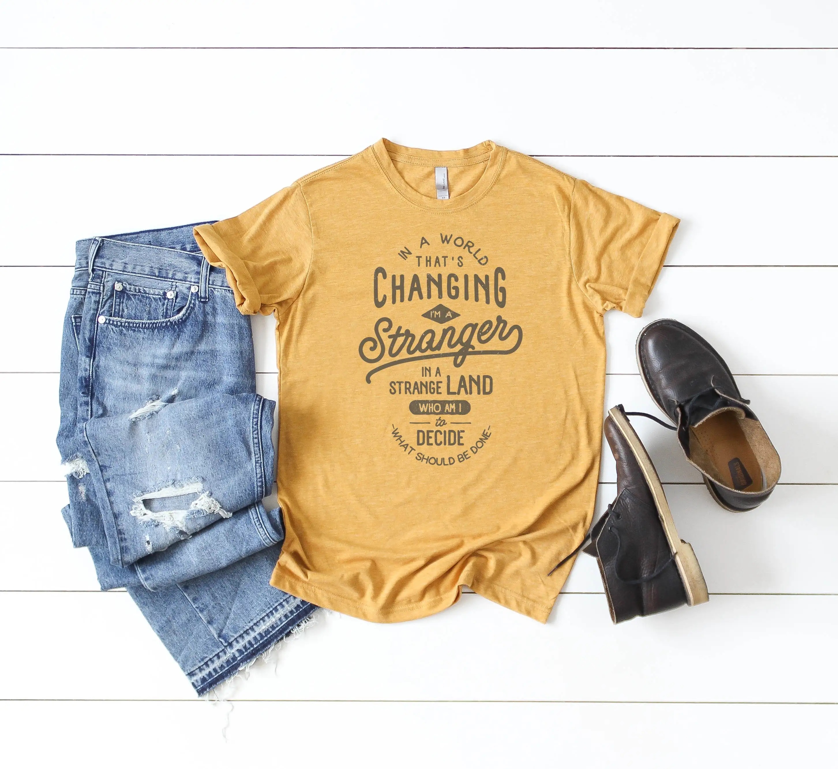 В мире который меняет футболка для отца День на открытом воздухе Незнакомка Пап