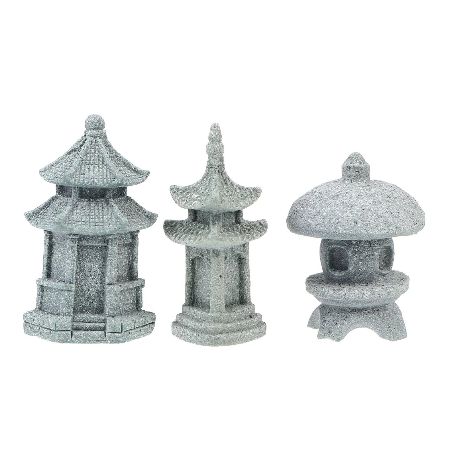

3 Pcs Simulation Landscape Furnishing Articles Outdoor Pots Garden Decorations Ornaments Fairy Gardens Rockery Sandstone Pagoda
