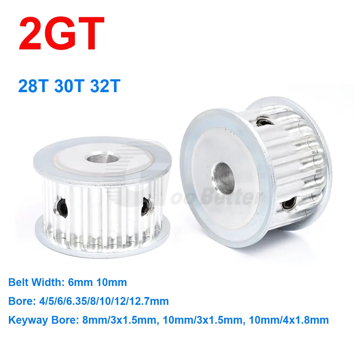 

Шкив ГРМ 2GT 28T 30T 32T, отверстие 4/5/1/6/6/8/10/12/12 мм для GT2, ширина 6 мм, 10 мм, Ремень ГРМ, детали для 3D-принтера с ЧПУ