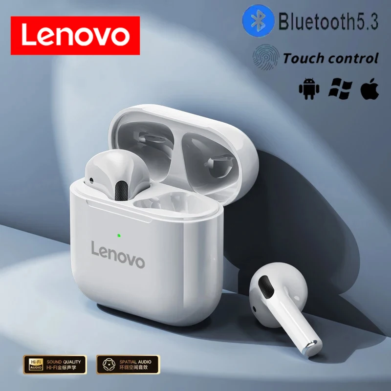 Фото Оригинальные беспроводные наушники Lenovo Pro4 TWS, Bluetooth-гарнитура, Hi-Fi наушники с шумоподавлением, водонепроницаемые игровые спортивные наушники с микрофоном №1