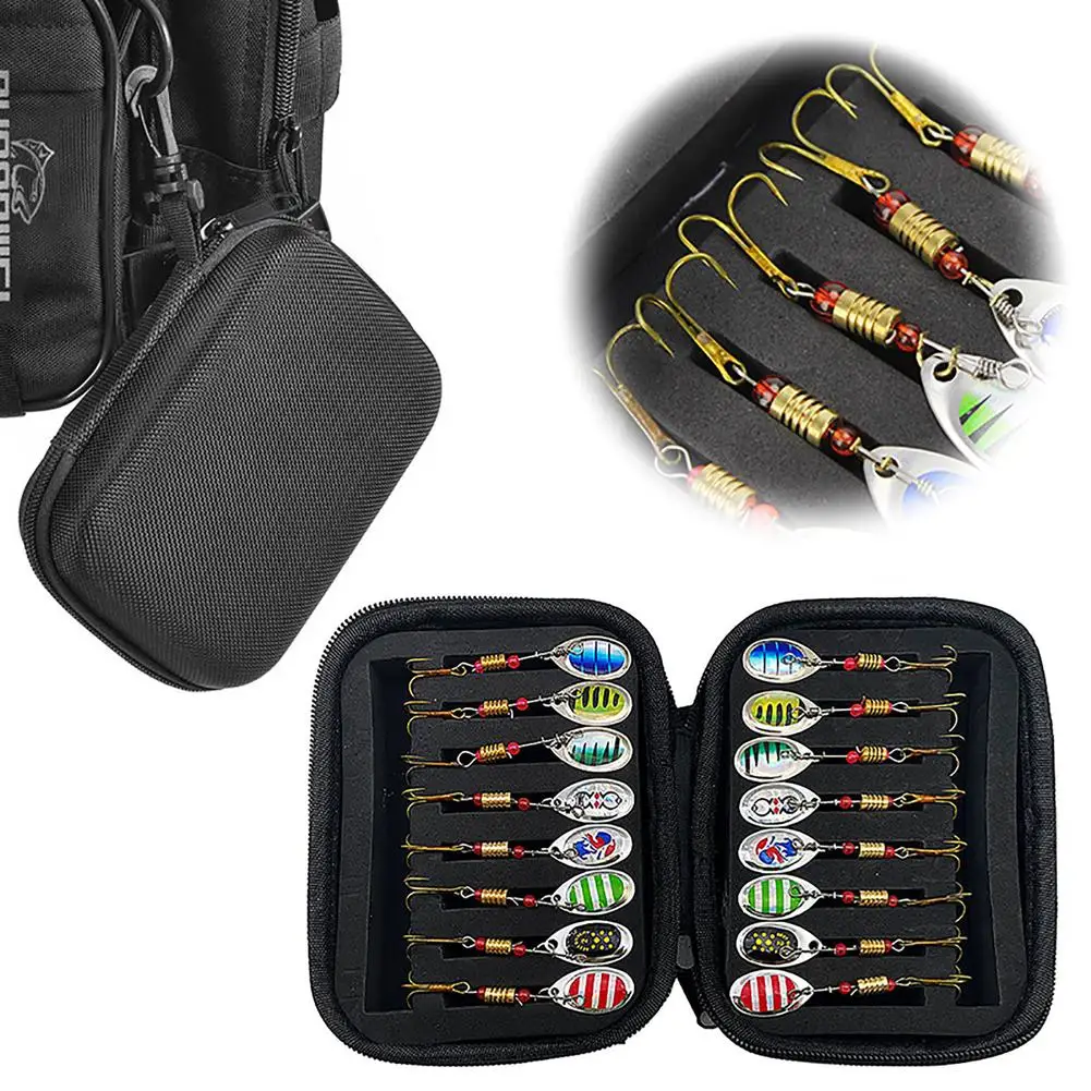 

2023 16pcs Spinners Spoons Fishing Lures Kit Portable Lure Bait With Storage Box Tackle Accessories For Freshwater Seawater