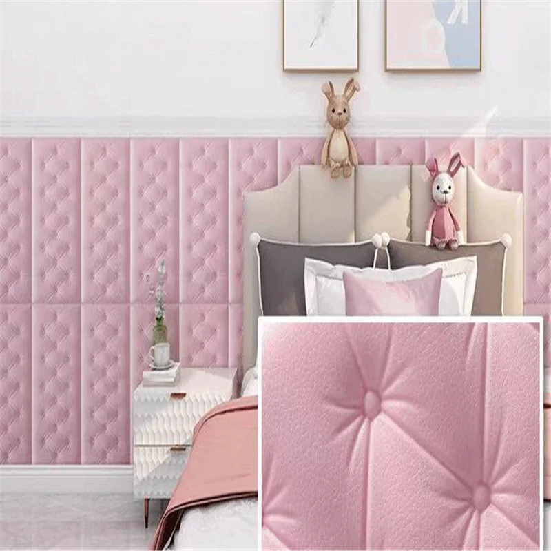 

3D Soft Bag Foam Wall Stickers DIY Panel Anti-collision Children's Room Decoration Leather Waterproof Self-adhesive Wallpaper