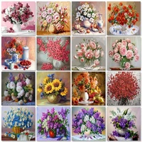 gatyztory paint by numbers kits flowers frameless diy 60x75cm oil painting by numbers on canvas scenery handpaint decor painting