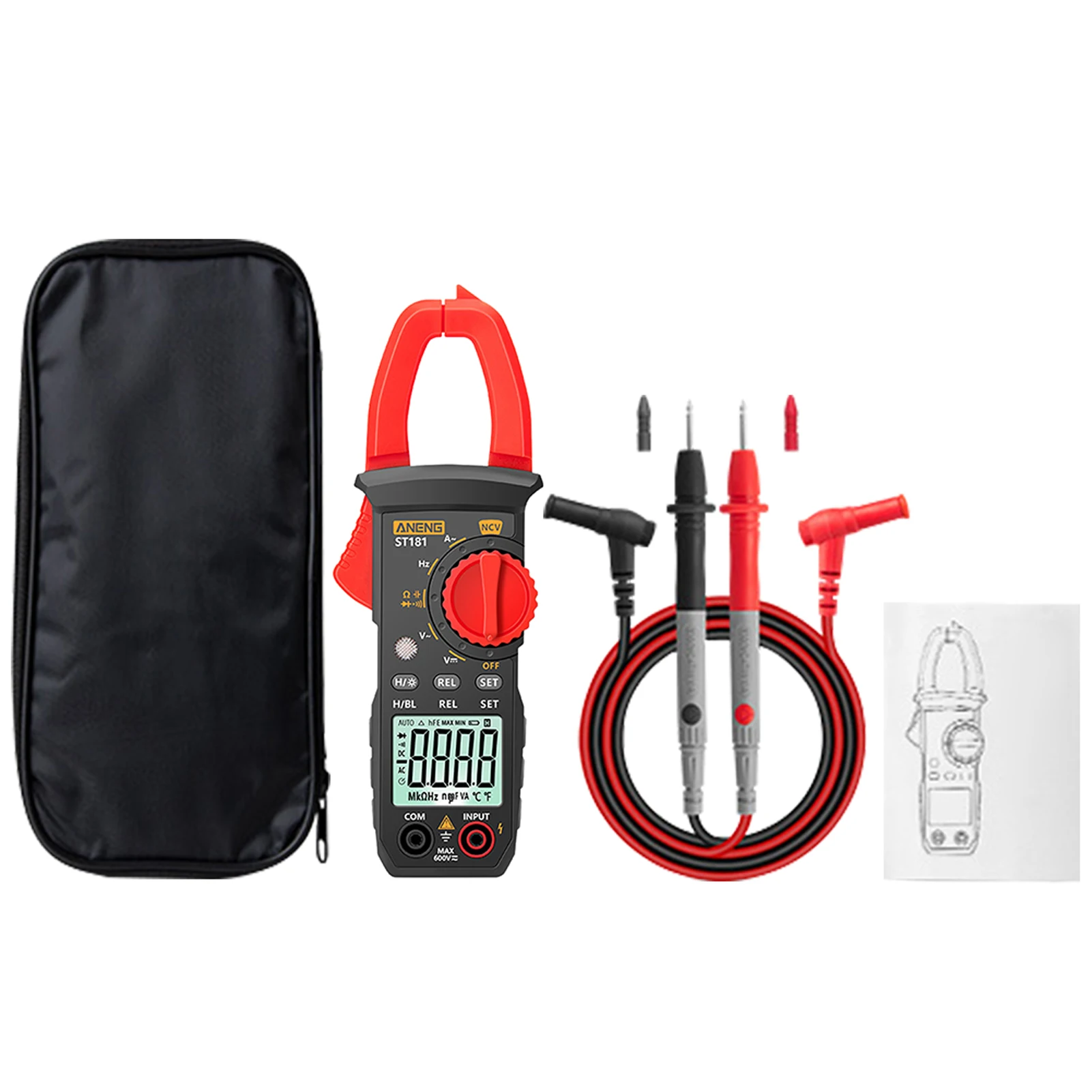 

Frequency Capacitance 400A Current LED Display Data Hold Resistance Digital Clamp Meter Multimeter 4000 Counts NCV AC DC Voltage