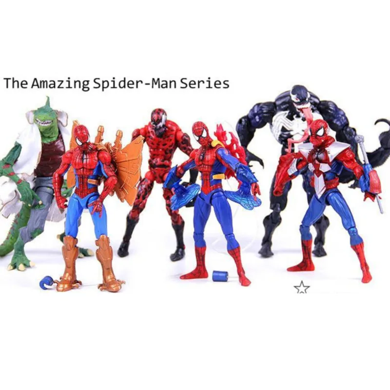 

6 Styles Marvel Legends Spiderman Figure Venom Action Figures Carnage Spider Man Figma Movie Model Collection Toys For Children