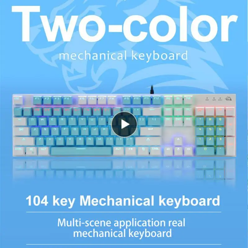 

Dustproof Keyboard Wired Durable Suspended Button 104 Key Keyboard Two-color Color Keyboard Mechanical Touch Keyboard Keyboard