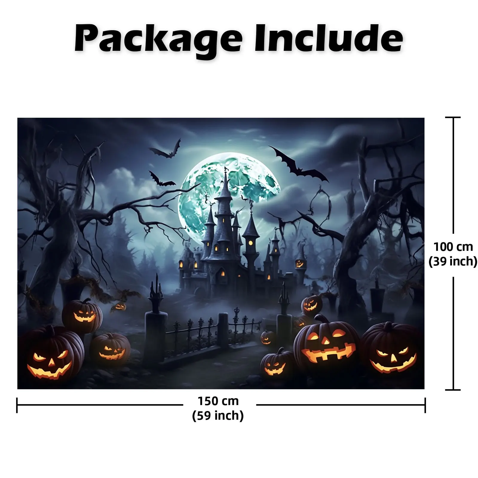5 × 3 фута Счастливый Хэллоуин фон Тыква замок полная луна летучая мышь Декор