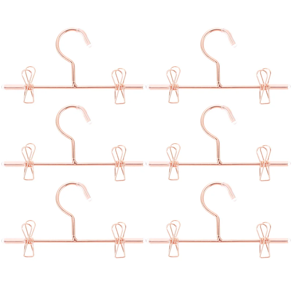 

6 Pcs Mini House Decors Supplies Clothes Rack Lifelike Tiny Hangers Metal Hanging Simulated