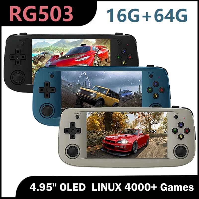 RG503 Retro Game Console 16G+64G Handheld Video Player LINUX System Full View Screen WIFI (B) images - 6