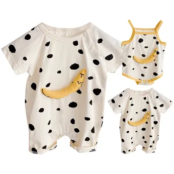 Baby Summer Banana Pattern Bag Fart Coat Summer Thin Model Casual Outing For 0 To 18 Months Boys Easter Outfit 2t 1