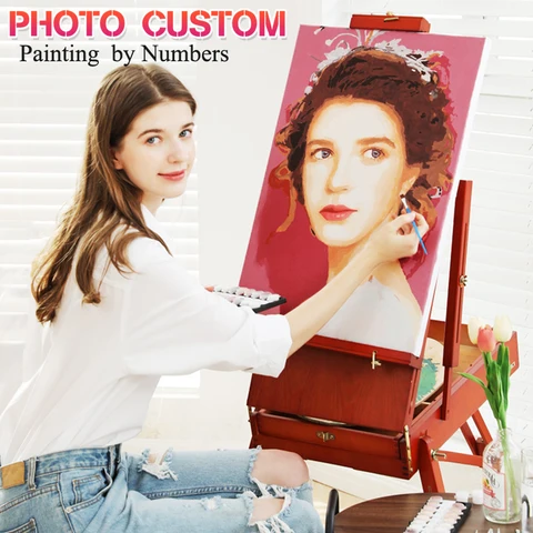 Dipinto per numeri Dropshipping Personality foto personalizzata Dranaggio per disegno fai -da -te per numeri Cat Acrilico NO ADULT