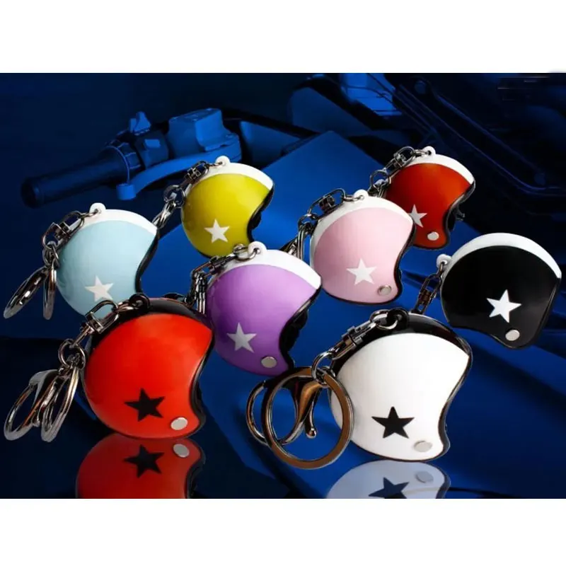 

New Motorcycle Helmets Key chain Hot Women men Cute Safety Helmet Car Keychain Bags Key Ring gift Jewelry wholesale