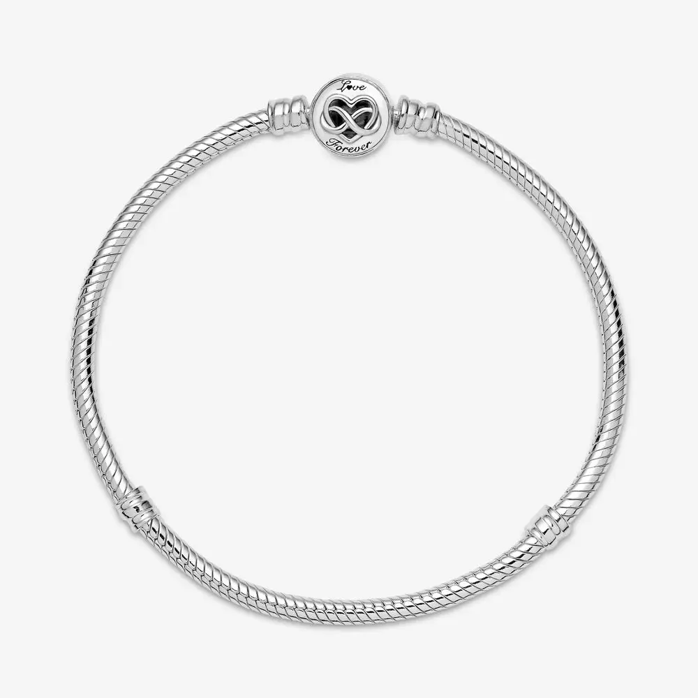 PANDORA – Bracelet chaîne serpent pour femmes, fermoir coeur infini, bijoux tendance, cadeau d'anniversaire, de saint valentin 2
