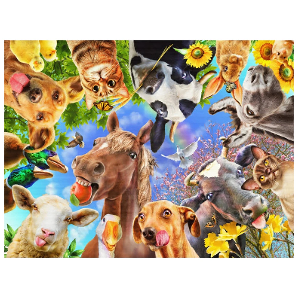 

5D алмазная вышивка крепкая семья животных квадратная/круглая Алмазная вышивка мозаичная картина подарок