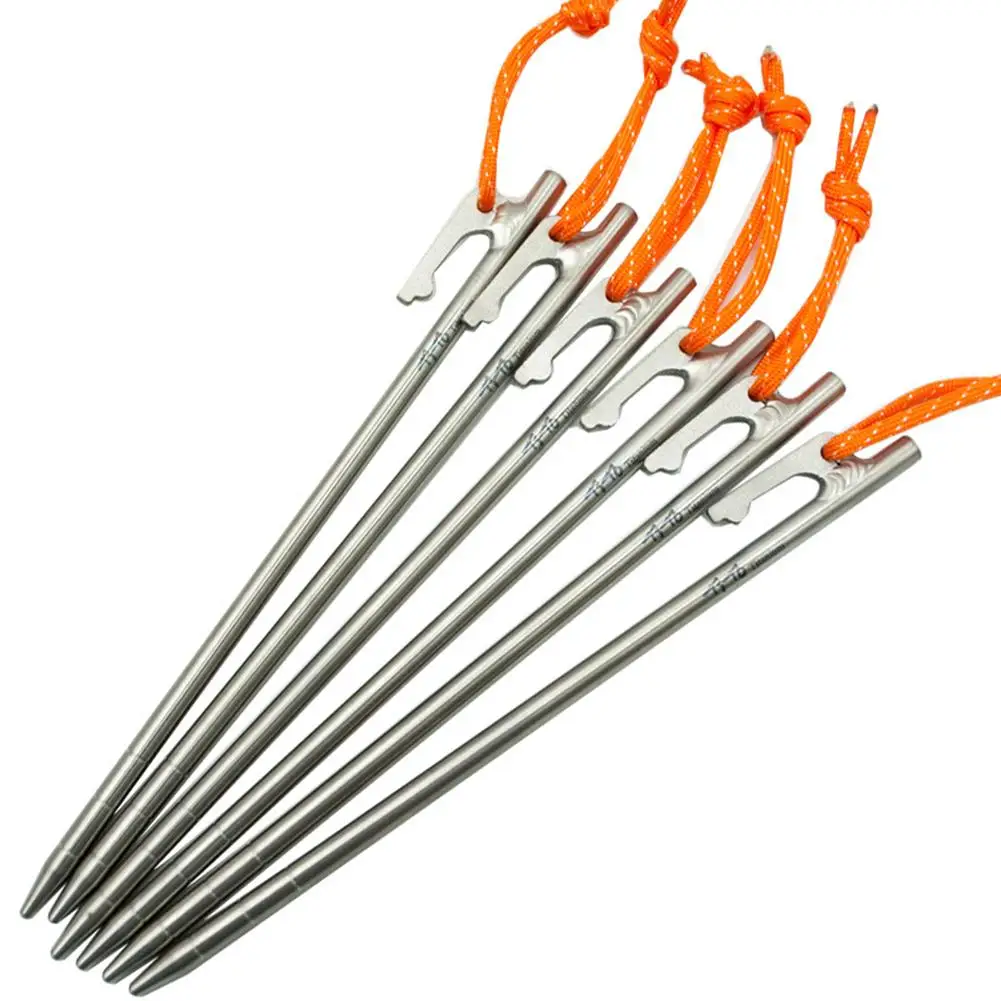 

1PC High Strength Titanium Alloy Tent Peg Heavy Duty Nails Windproof Outdoor Camping Ground Nails Traveling Tent Accessories